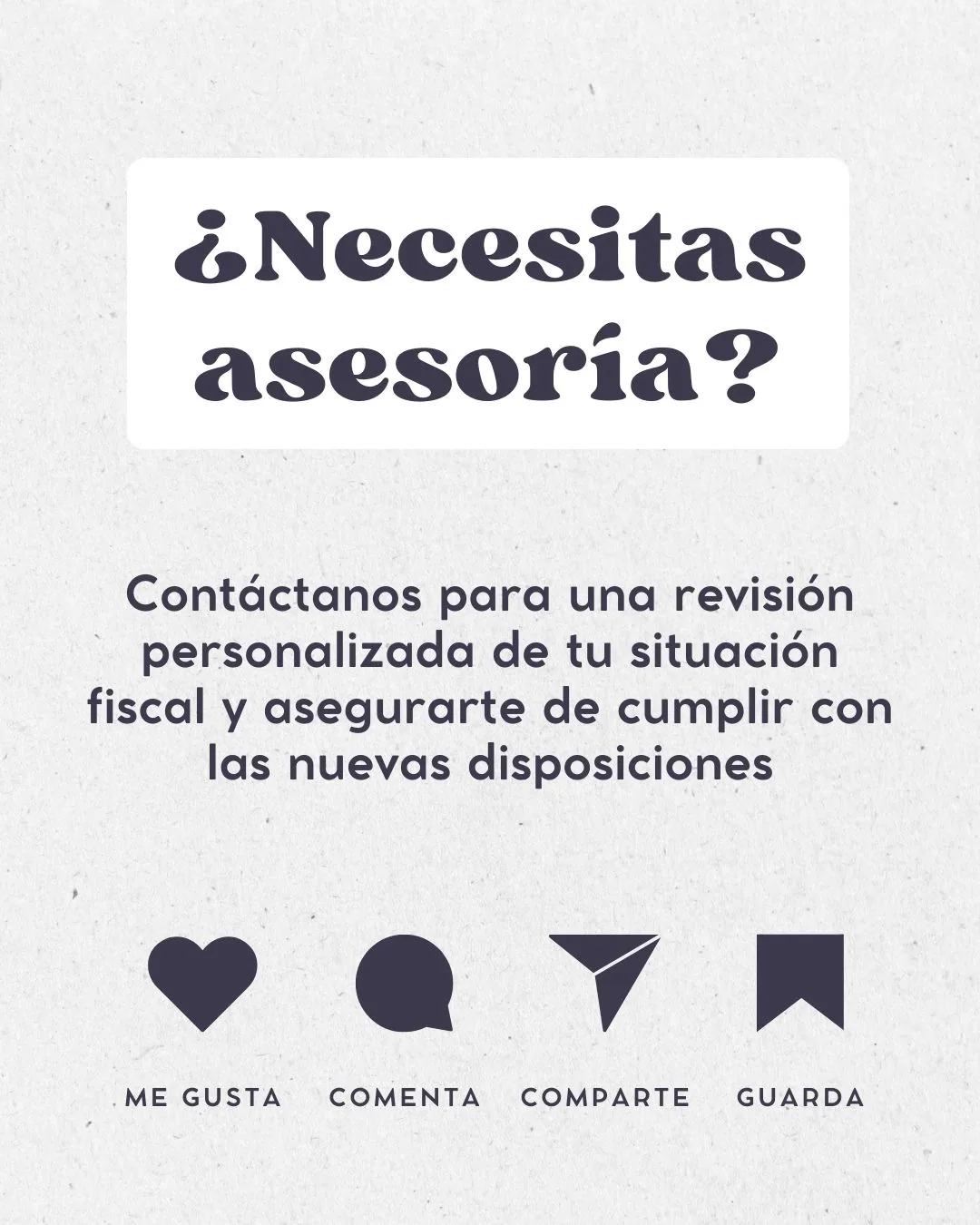 Publicación de asesoría fiscal personalizada